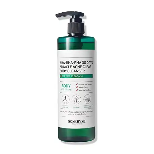 SOME BY MI AHA BHA PHA 30 Days Miracle Acne Clear Body Cleanser - 13.5Oz, 400ml - Mild Exfoliating Daily Acne Body Wash for Acne Prone Skin - Deep Cleanses Back Acne and Sebum - Korean Skin Care