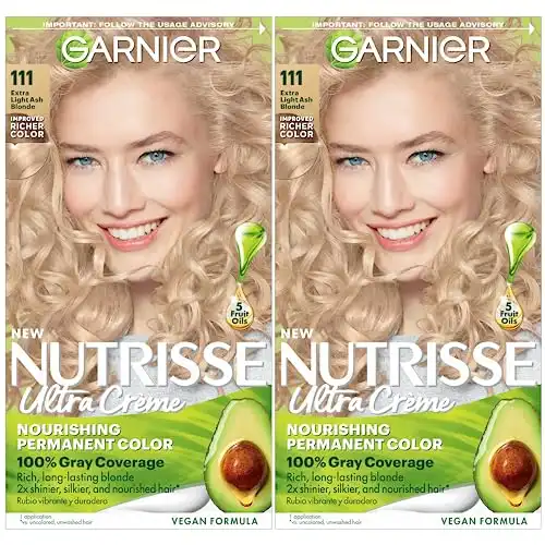 Garnier Hair Color Nutrisse Nourishing Creme, 111 Extra-Light Ash Blonde (White Chocolate)